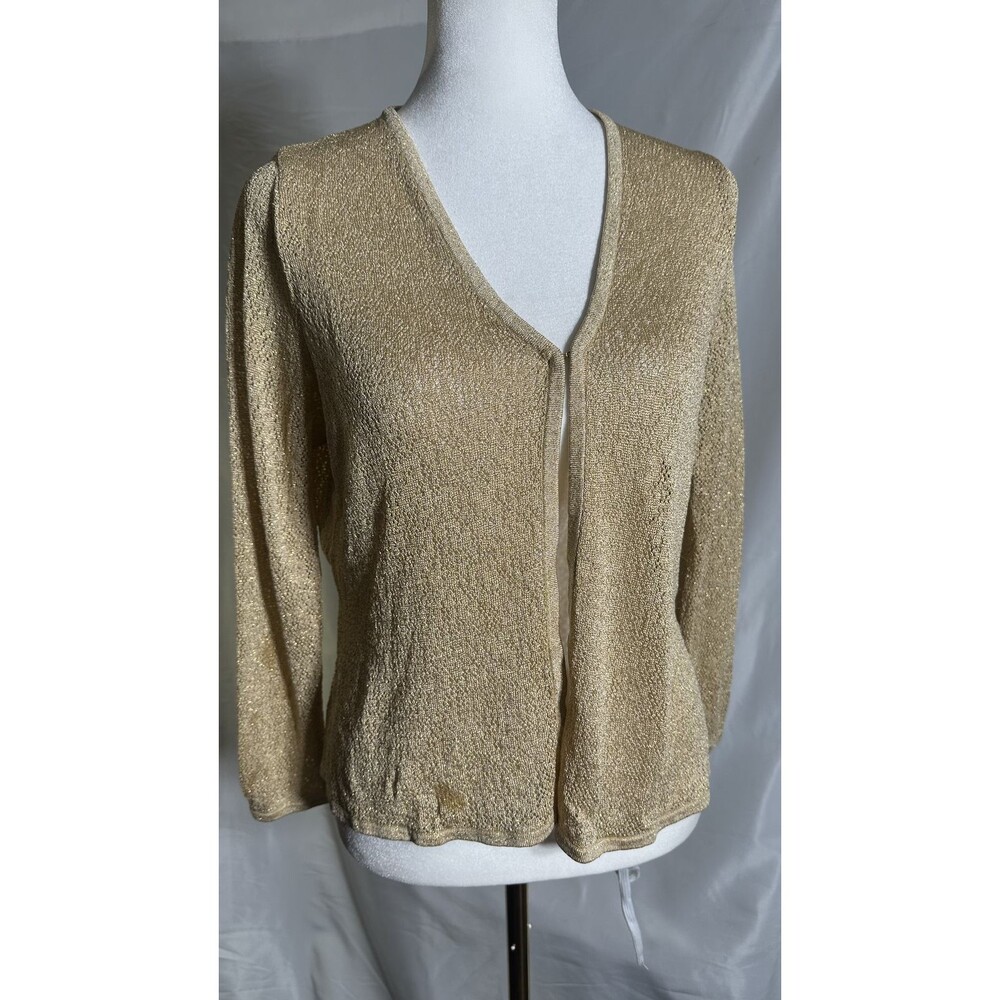 St John Basics Gold Cardigan Sz Small